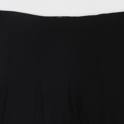 Marks and Spencer Womens Black Polyester Pleated Skirt Size 22 Zip