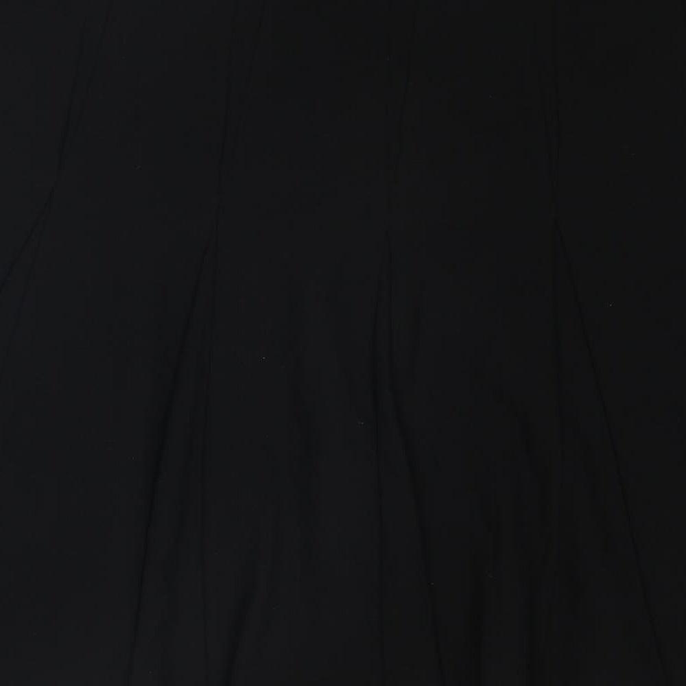 Marks and Spencer Womens Black Polyester Pleated Skirt Size 22 Zip
