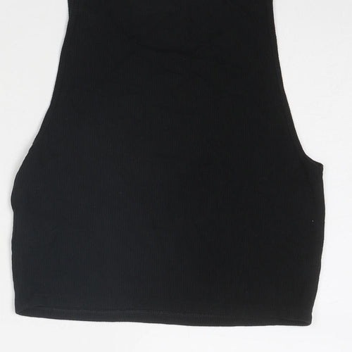 American Eagle Womens Black Viscose Basic Tank Size S Round Neck