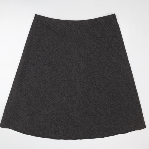 Marks and Spencer Womens Grey Geometric Polyester Swing Skirt Size 22
