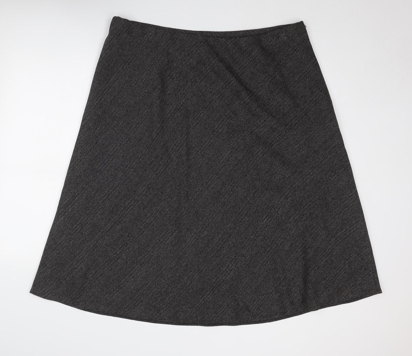 Marks and Spencer Womens Grey Geometric Polyester Swing Skirt Size 22