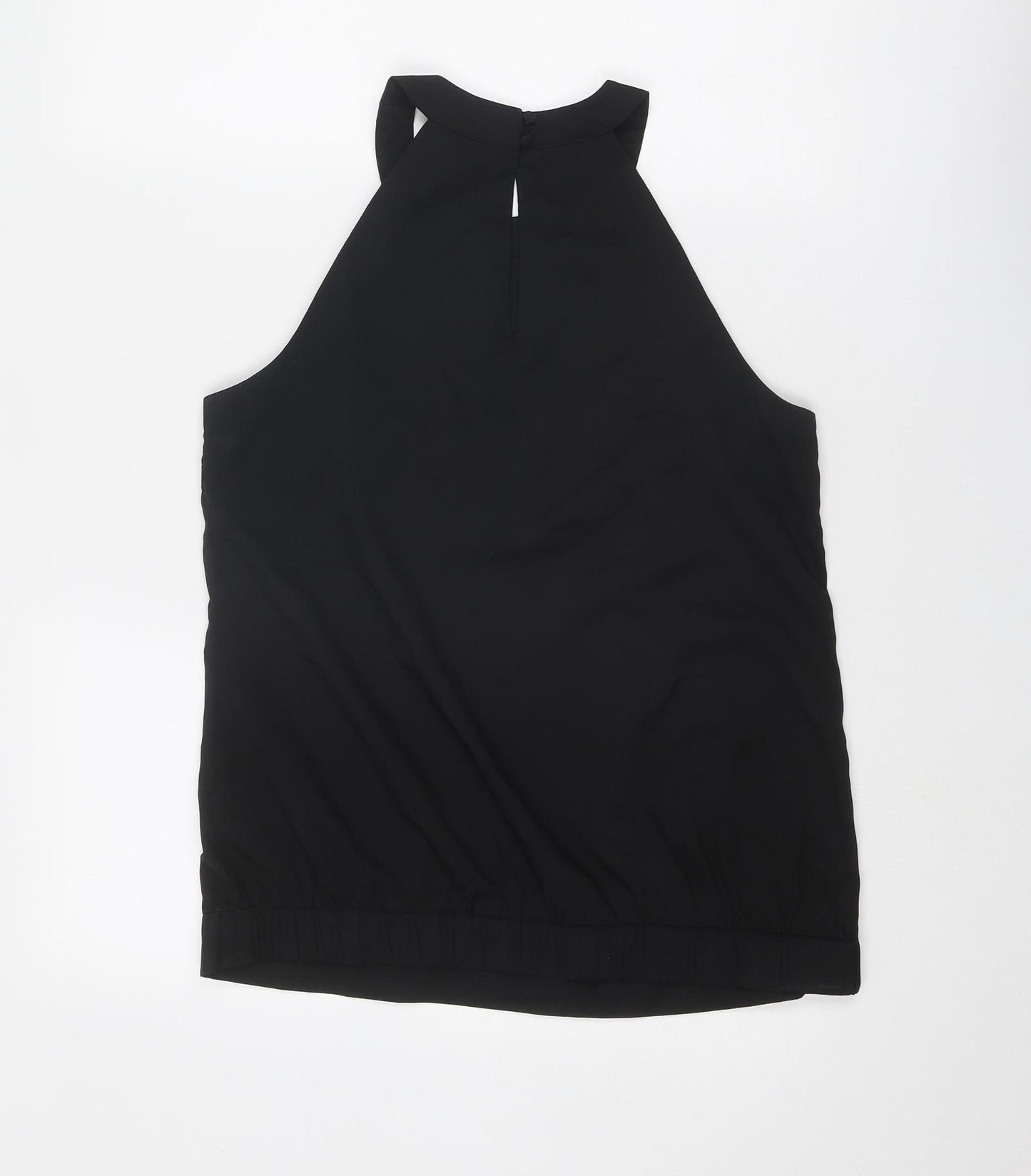 H&M Womens Black Polyester Basic Tank Size 10 Round Neck - Embellished Neckline
