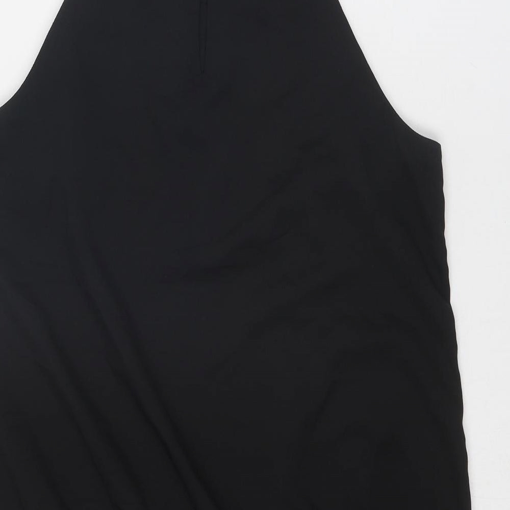 H&M Womens Black Polyester Basic Tank Size 10 Round Neck - Embellished Neckline