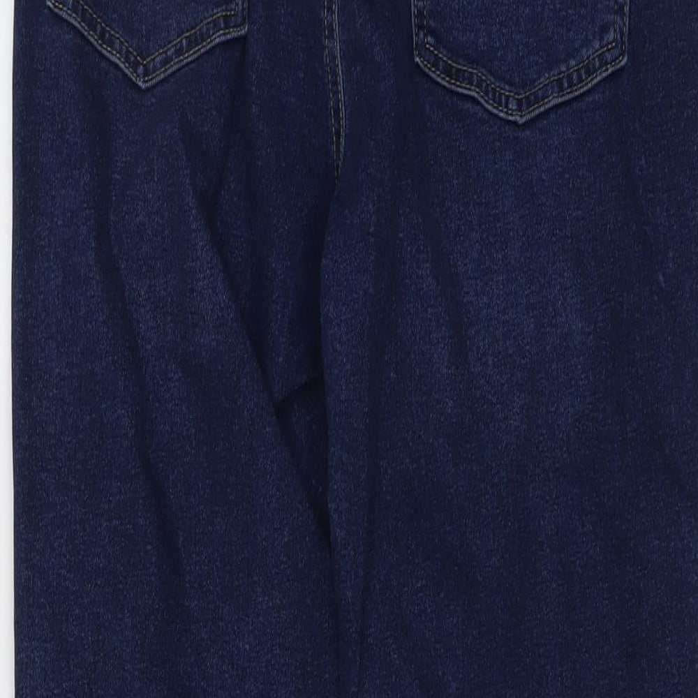Warehouse Womens Blue Cotton Straight Jeans Size 14 L30 in Regular Button