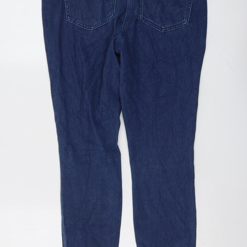 NEXT Womens Blue Cotton Skinny Jeans Size 12 L27 in Regular Button