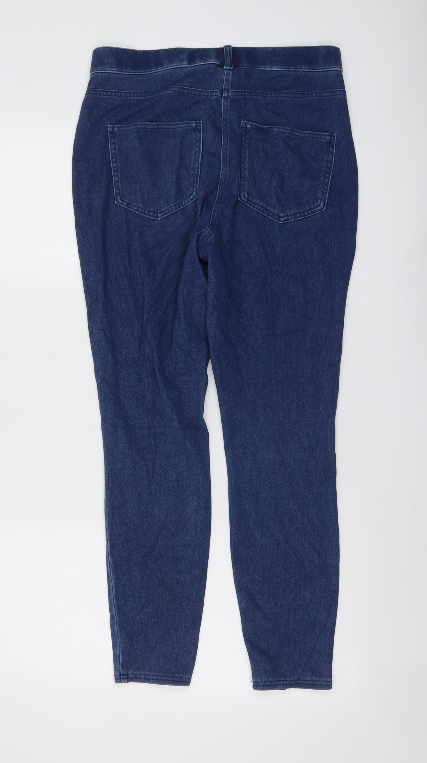 NEXT Womens Blue Cotton Skinny Jeans Size 12 L27 in Regular Button