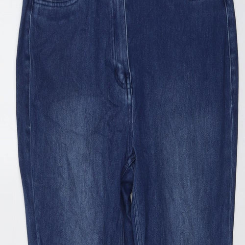 NEXT Womens Blue Cotton Skinny Jeans Size 12 L27 in Regular Button