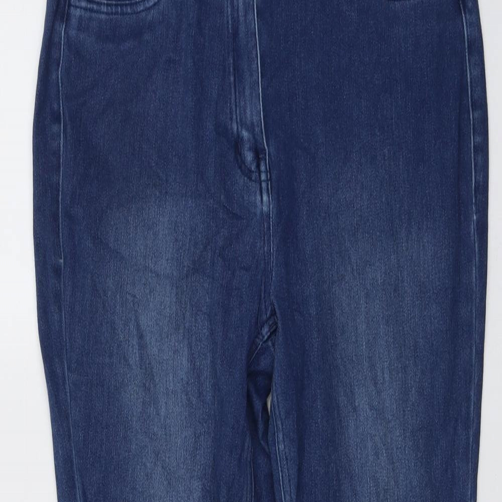 NEXT Womens Blue Cotton Skinny Jeans Size 12 L27 in Regular Button