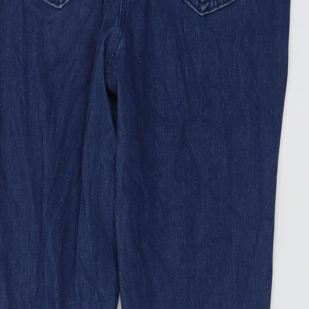 NEXT Womens Blue Cotton Skinny Jeans Size 12 L27 in Regular Button