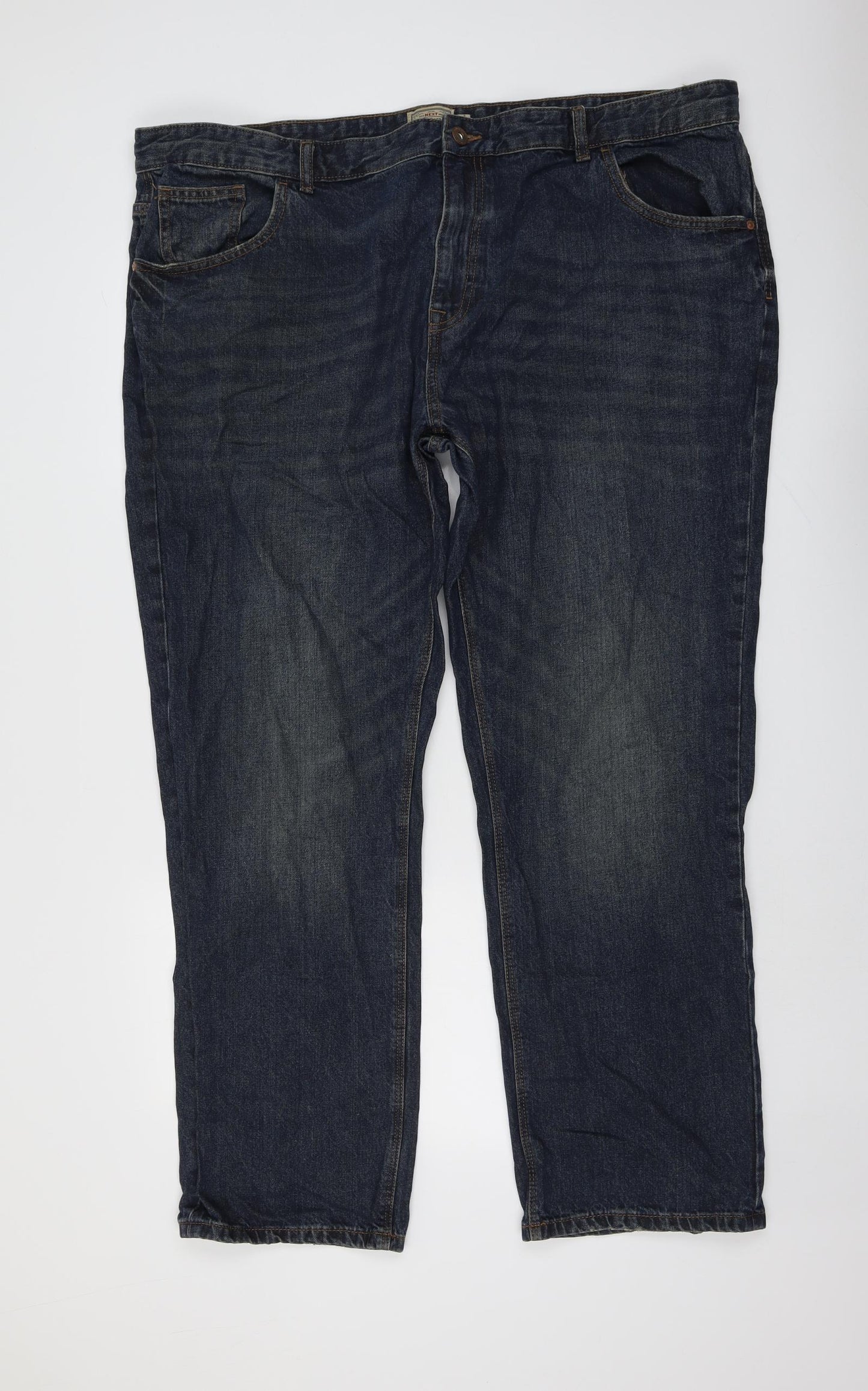 NEXT Mens Blue Cotton Straight Jeans Size 46 in L31 in Regular Button