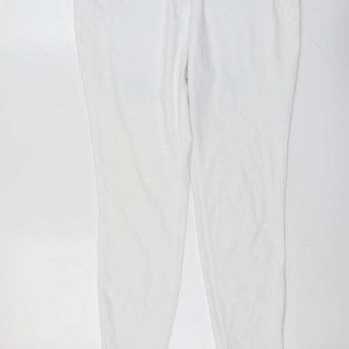 NEXT Womens White Cotton Jegging Jeans Size 14 L25 in Regular Button