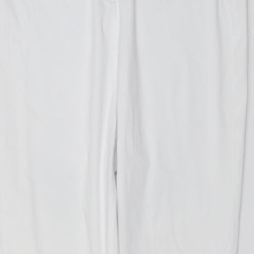 NEXT Womens White Cotton Jegging Jeans Size 14 L25 in Regular Button