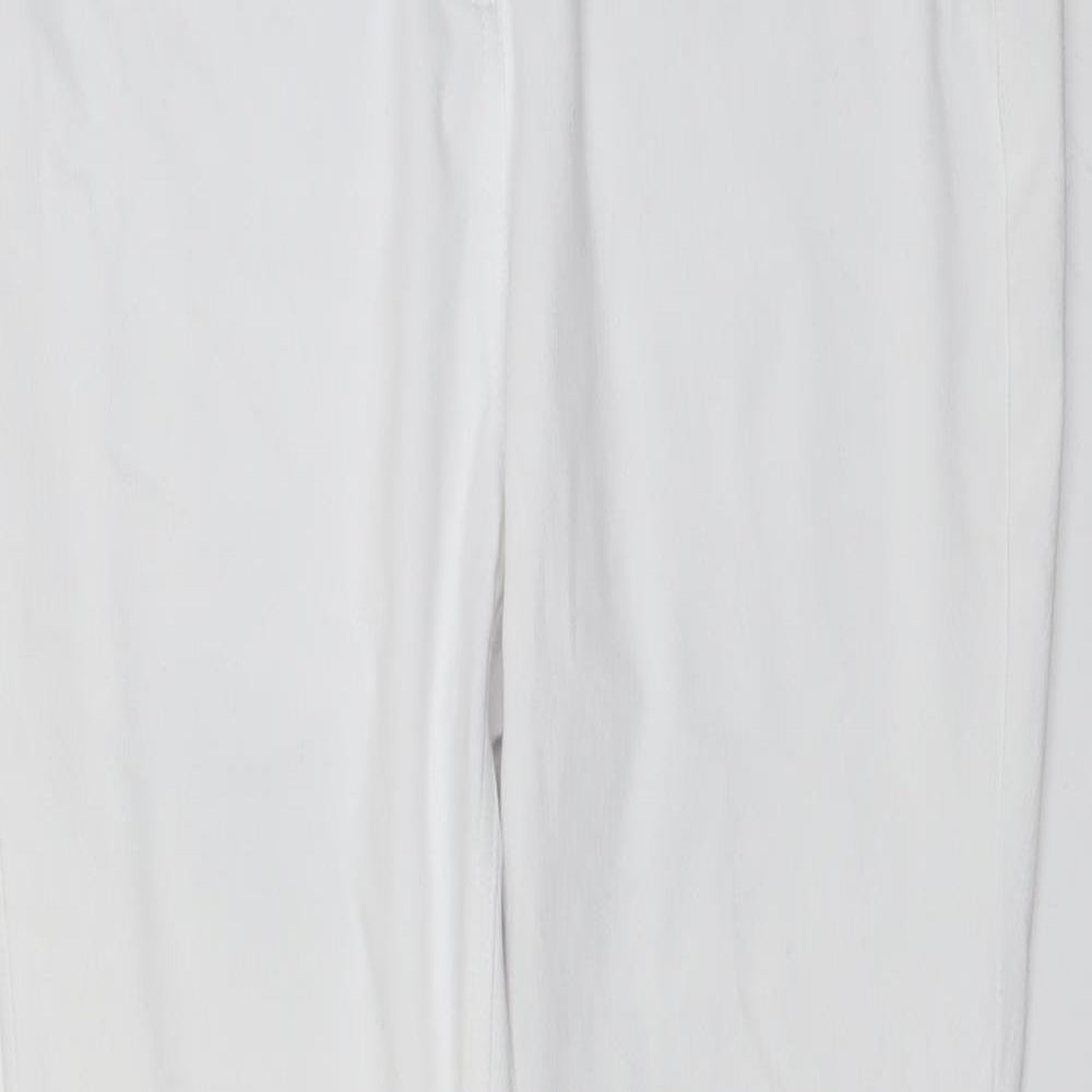 NEXT Womens White Cotton Jegging Jeans Size 14 L25 in Regular Button