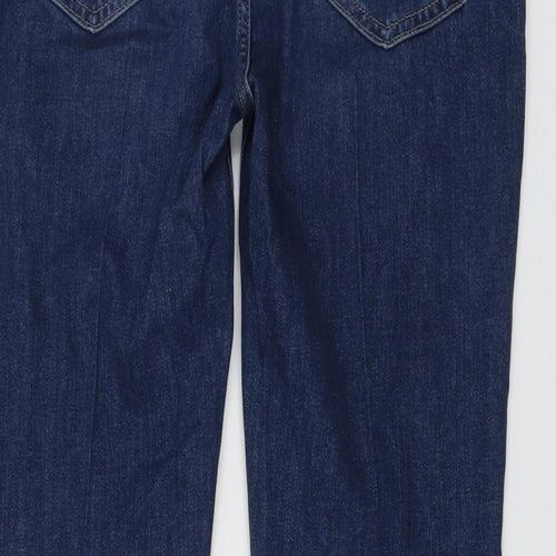 Marks and Spencer Womens Blue Cotton Bootcut Jeans Size 12 L29 in Regular Button