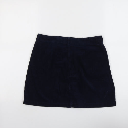 Miss Selfridge Womens Blue Cotton A-Line Skirt Size 10 Button
