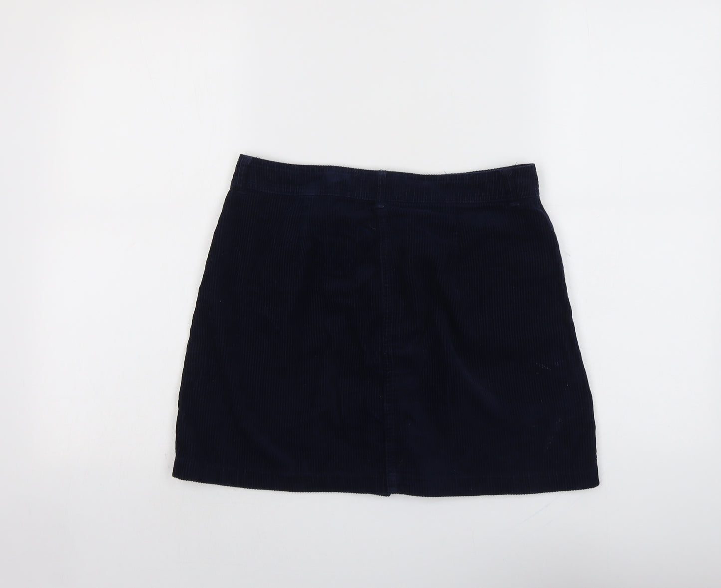 Miss Selfridge Womens Blue Cotton A-Line Skirt Size 10 Button
