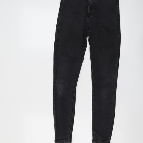Topshop Womens Grey Cotton Skinny Jeans Size 24 in L25 in Regular Button