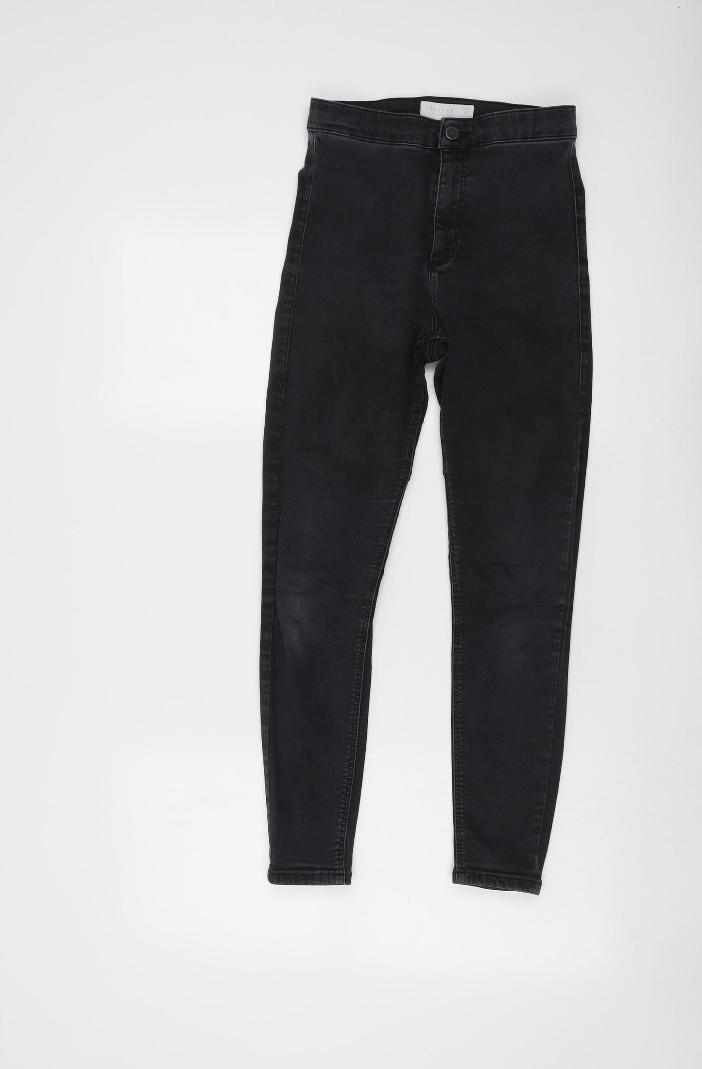 Topshop Womens Grey Cotton Skinny Jeans Size 24 in L25 in Regular Button