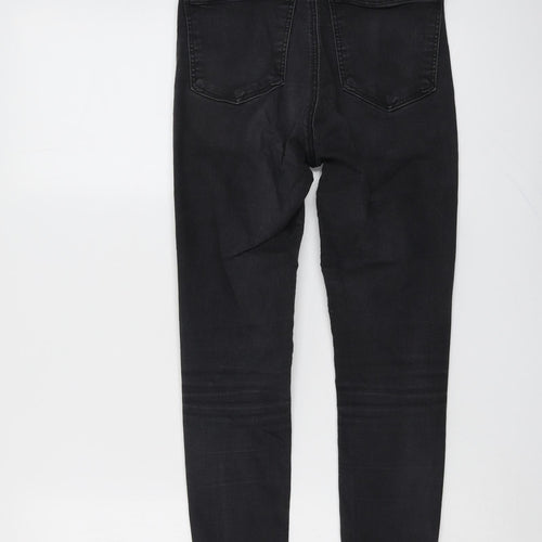 Topshop Womens Grey Cotton Skinny Jeans Size 24 in L25 in Regular Button