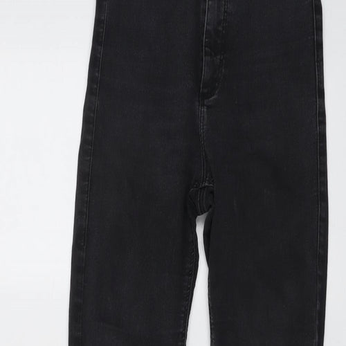 Topshop Womens Grey Cotton Skinny Jeans Size 24 in L25 in Regular Button