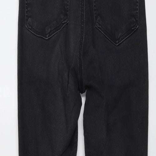 Topshop Womens Grey Cotton Skinny Jeans Size 24 in L25 in Regular Button