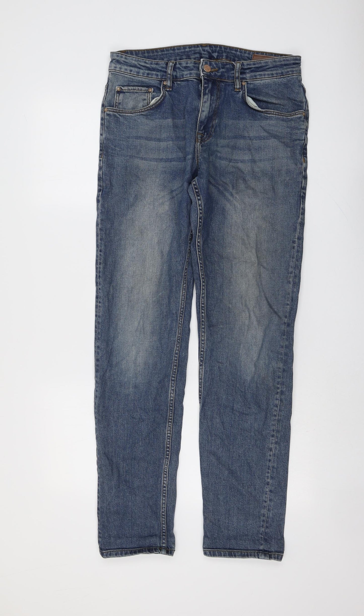 ASOS Mens Blue Cotton Skinny Jeans Size 30 in L33 in Regular Button