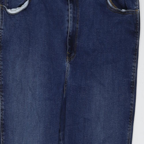 Marks and Spencer Womens Blue Cotton Skinny Jeans Size 20 L25 in Regular Button