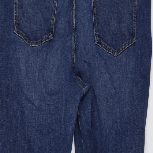 Marks and Spencer Womens Blue Cotton Skinny Jeans Size 20 L25 in Regular Button