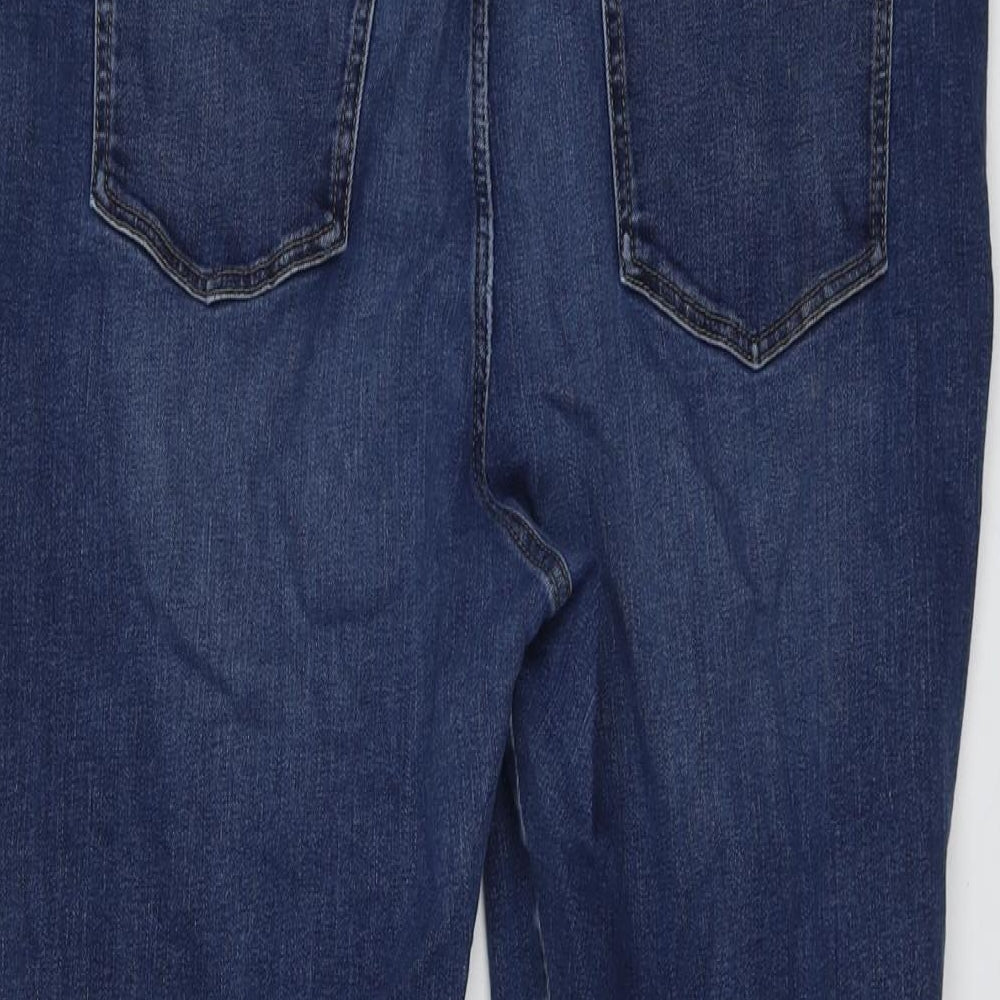 Marks and Spencer Womens Blue Cotton Skinny Jeans Size 20 L25 in Regular Button