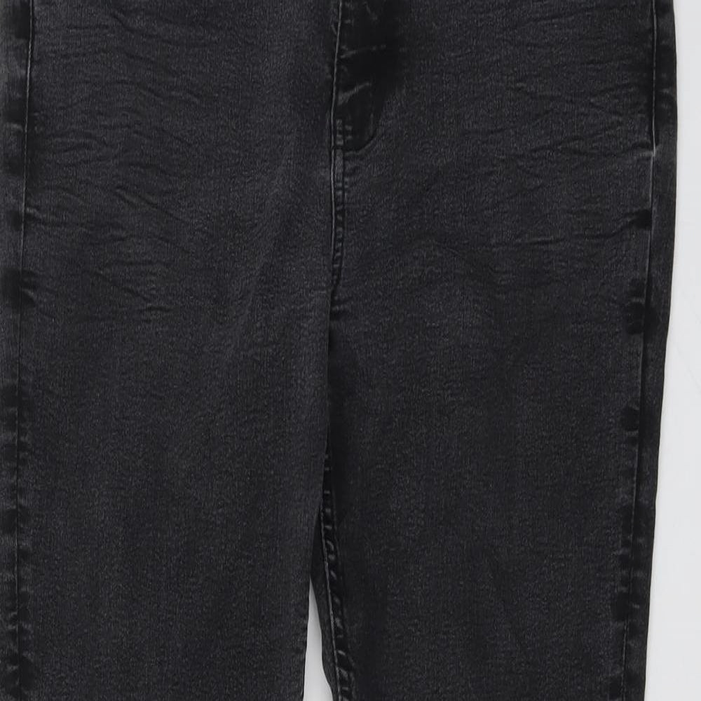 Marks and Spencer Womens Grey Cotton Skinny Jeans Size 16 L28 in Regular Button