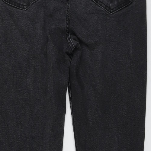 Marks and Spencer Womens Grey Cotton Skinny Jeans Size 16 L28 in Regular Button