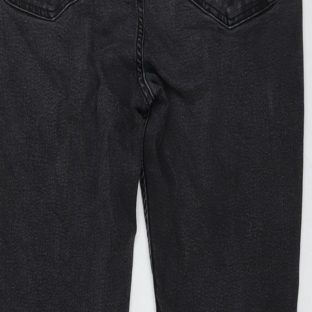 Marks and Spencer Womens Grey Cotton Skinny Jeans Size 16 L28 in Regular Button