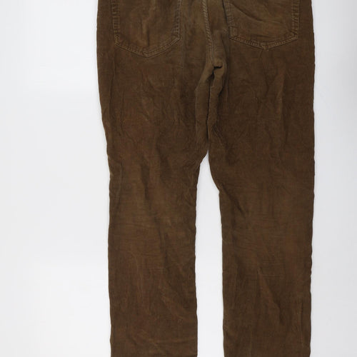 J.CREW Mens Brown Cotton Trousers Size 31 in L32 in Regular Button