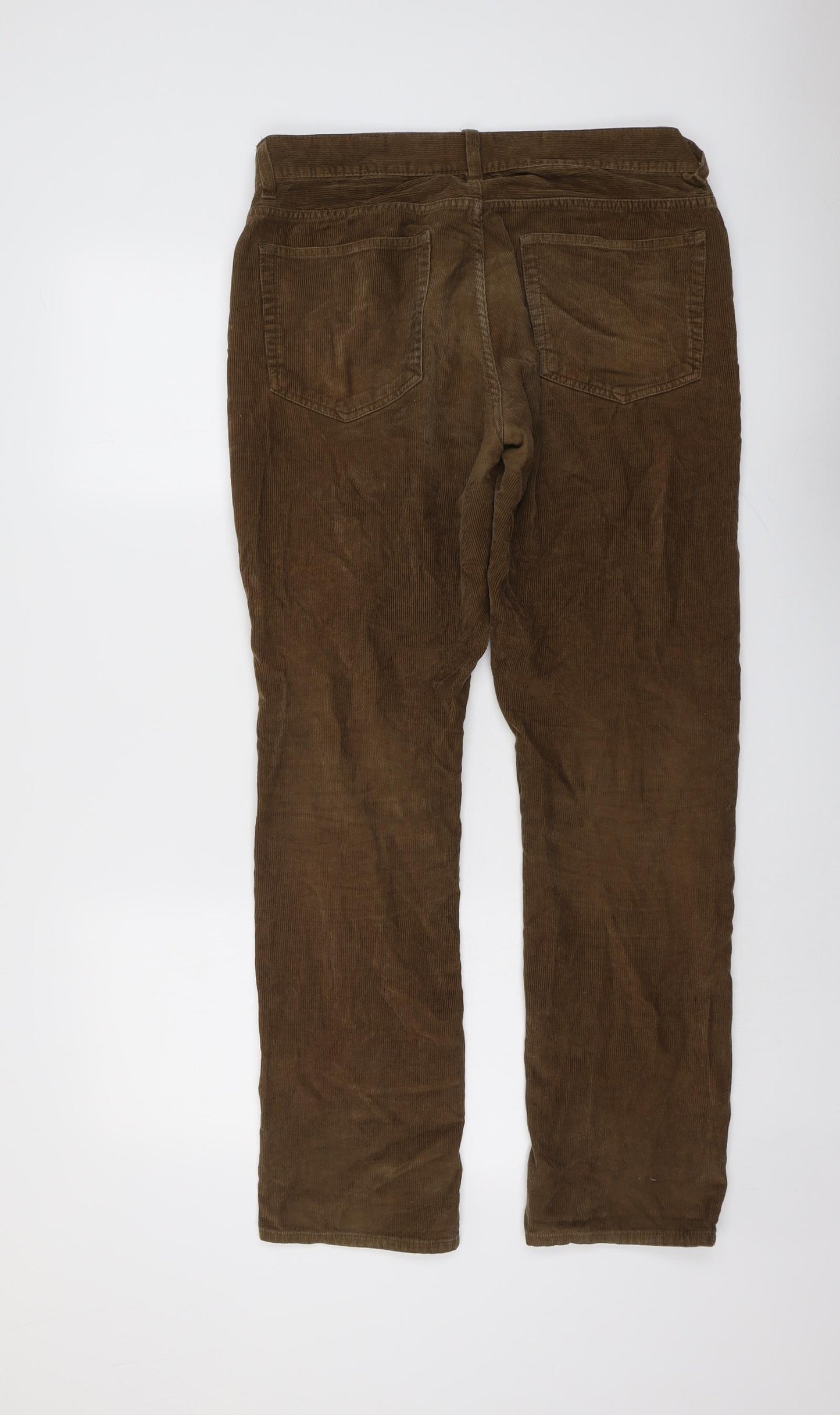J.CREW Mens Brown Cotton Trousers Size 31 in L32 in Regular Button