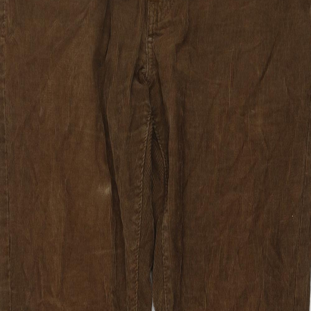J.CREW Mens Brown Cotton Trousers Size 31 in L32 in Regular Button