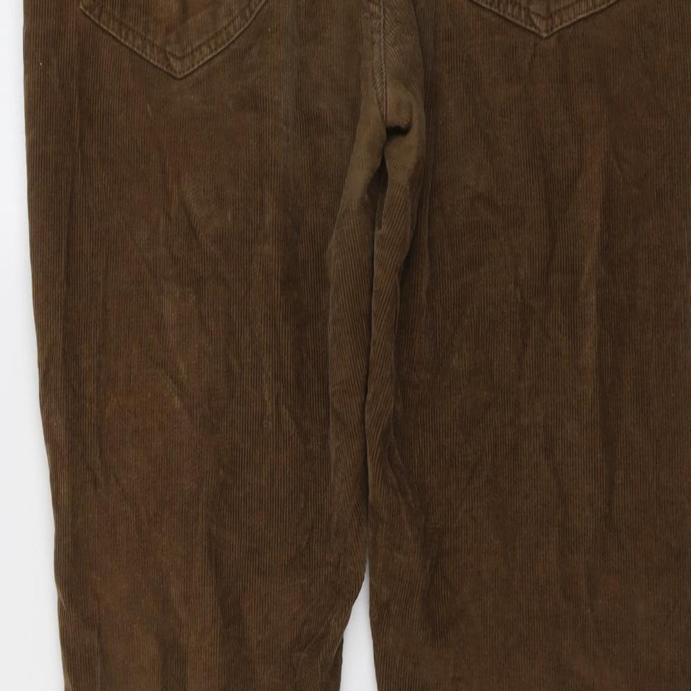 J.CREW Mens Brown Cotton Trousers Size 31 in L32 in Regular Button
