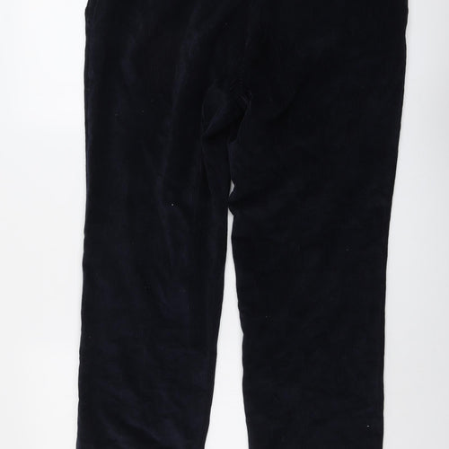 Simon Taylor Mens Blue Cotton Cropped Trousers Size 38 in L29 in Regular Button