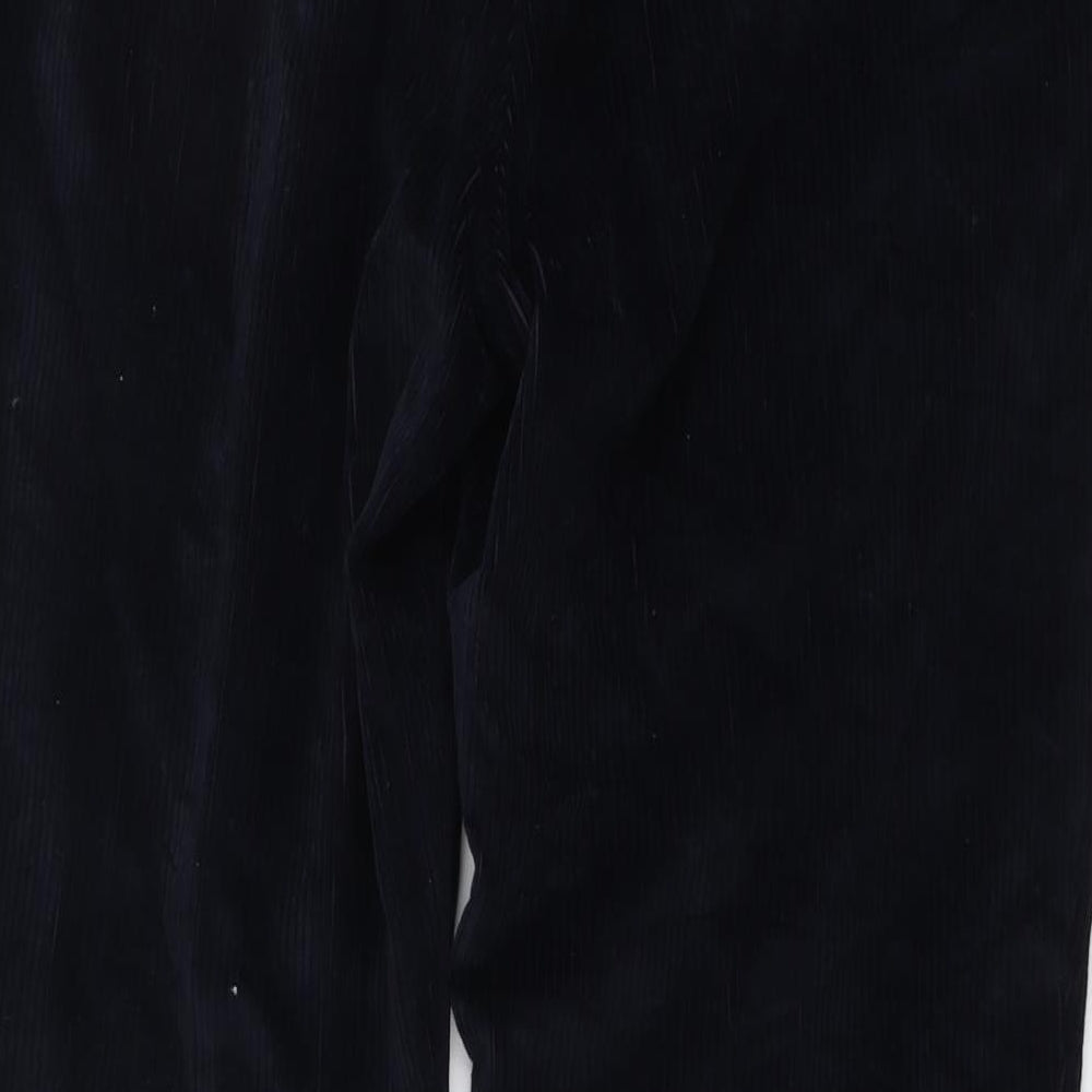 Simon Taylor Mens Blue Cotton Cropped Trousers Size 38 in L29 in Regular Button