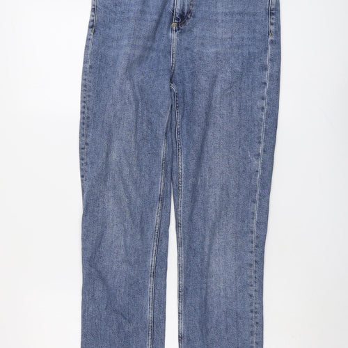 Topshop Womens Blue Cotton Straight Jeans Size 28 in L29 in Regular Button