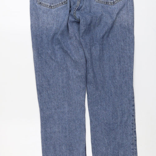 Topshop Womens Blue Cotton Straight Jeans Size 28 in L29 in Regular Button