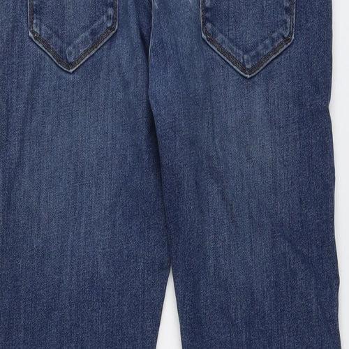 Marks and Spencer Mens Blue Cotton Straight Jeans Size 32 in L29 in Regular Button