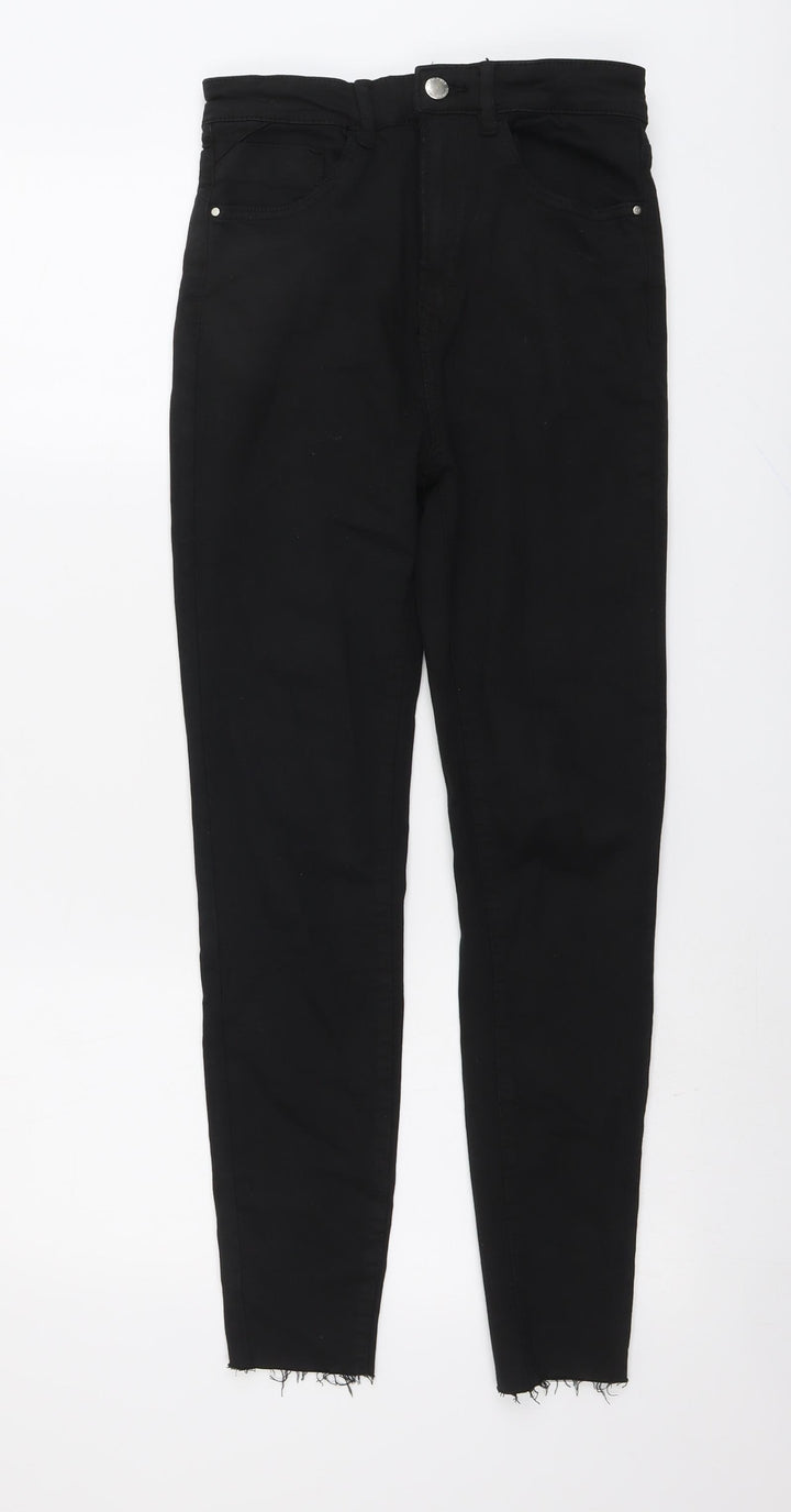 Stradivarius Womens Black Cotton Skinny Jeans Size 8 L27 in Regular Button