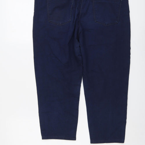 Marks and Spencer Womens Blue Cotton Cropped Jeans Size 16 L21 in Regular Button