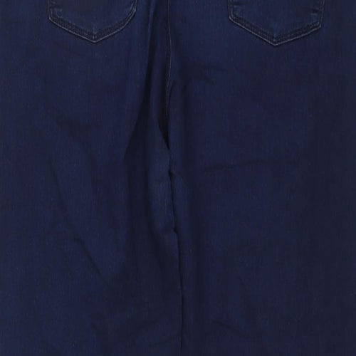 Marks and Spencer Womens Blue Cotton Cropped Jeans Size 16 L21 in Regular Button
