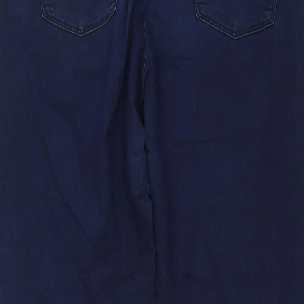 Marks and Spencer Womens Blue Cotton Cropped Jeans Size 16 L21 in Regular Button