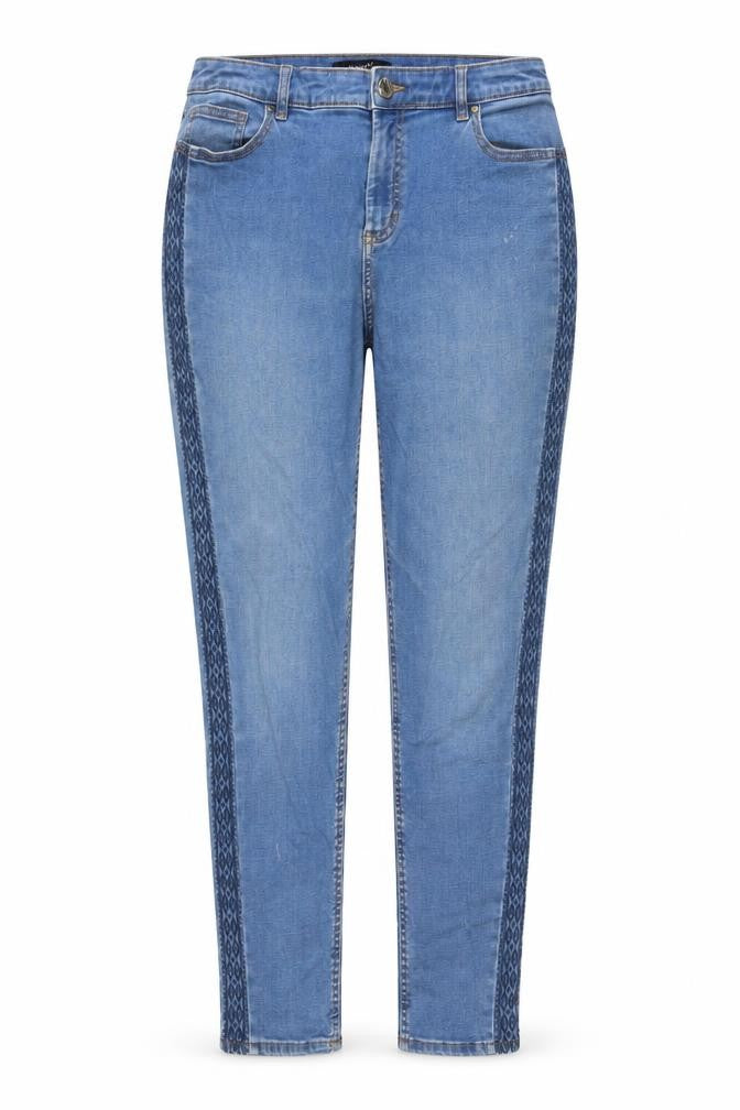 Per Una Womens Blue Cotton Skinny Jeans Size 14 L27 in Regular Button