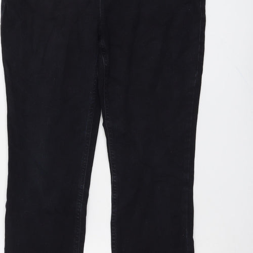 Per Una Womens Blue Cotton Straight Jeans Size 12 L29 in Regular Button