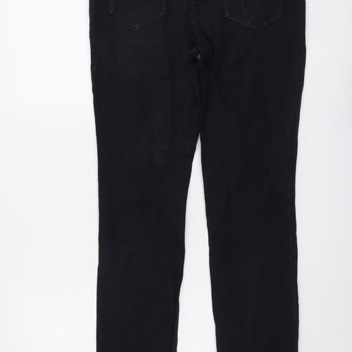 Per Una Womens Blue Cotton Straight Jeans Size 12 L29 in Regular Button