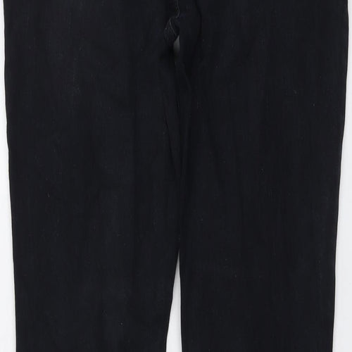 Per Una Womens Blue Cotton Straight Jeans Size 12 L29 in Regular Button