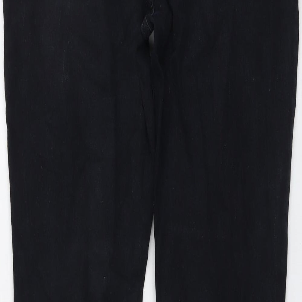 Per Una Womens Blue Cotton Straight Jeans Size 12 L29 in Regular Button